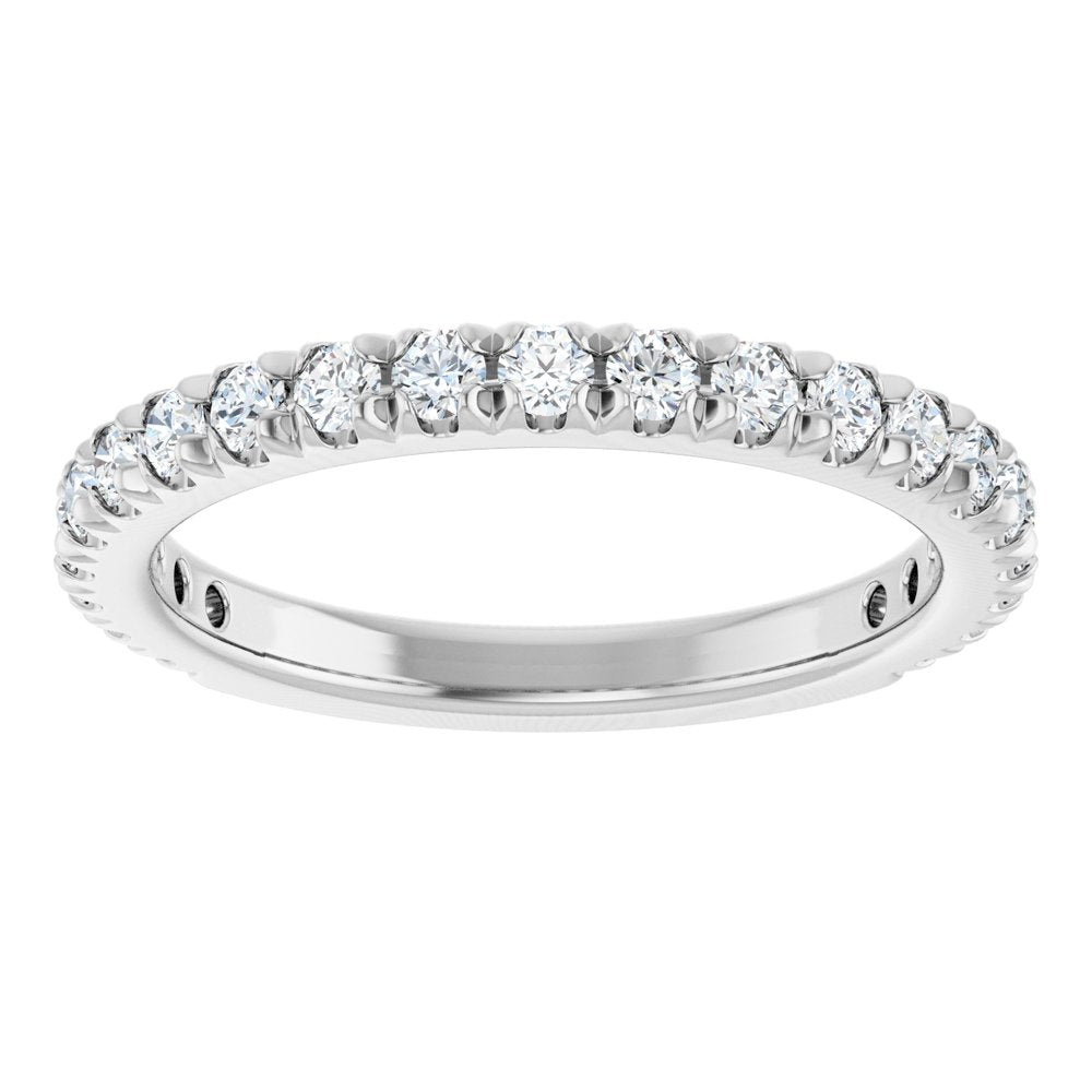 14K Gold 0.62 Carat Lab Grown Diamond Anniversary Band – 4 Prong, VS F+ Color
