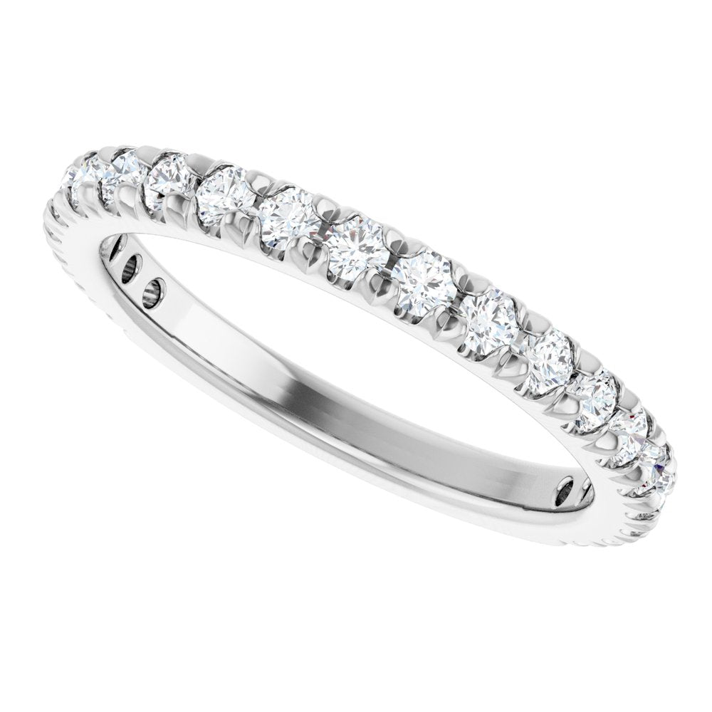14K Gold 0.62 Carat Lab Grown Diamond Anniversary Band – 4 Prong, VS F+ Color